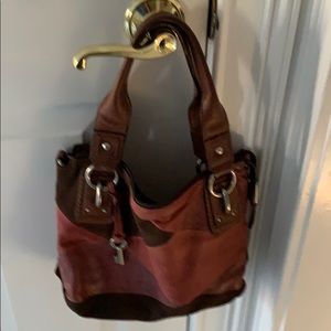Fossil Leather/Suede Hand Bag